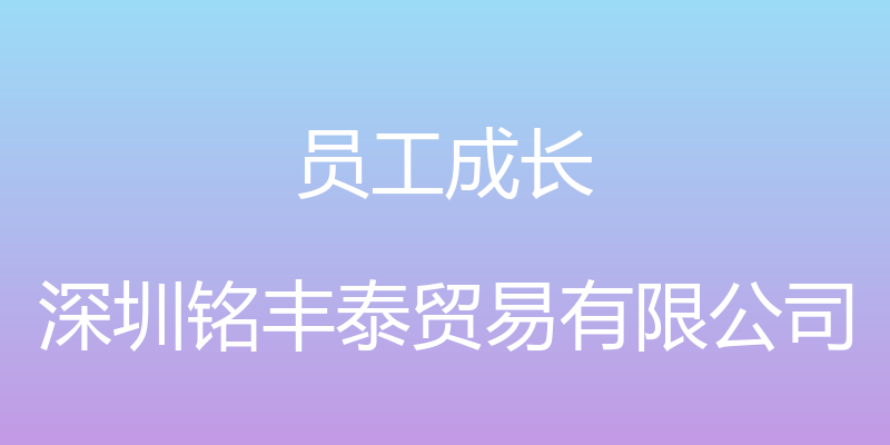 员工成长 - 深圳铭丰泰贸易有限公司